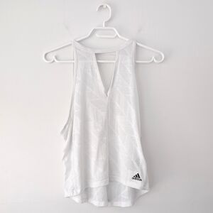Adidas Women's White Mesh Tank Top In Size M